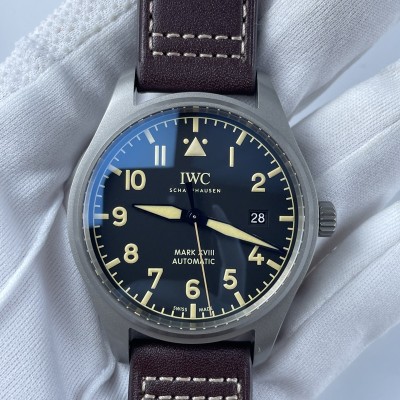 레플리카 IWC 마크18 티타늄 블랙다이얼 가죽 굿즈팩토리